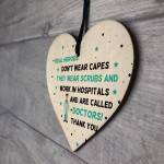 Special Thank You Gift For A Doctor Wooden Heart NHS Hospital