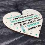 Special Thank You Gift For A Nurse Wood Heart NHS Hospital