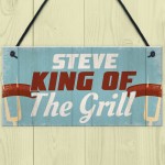 PERSONALISED Barbecue BBQ Sign King of The Grill Funny Gifts