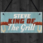 PERSONALISED Barbecue BBQ Sign King of The Grill Funny Gifts