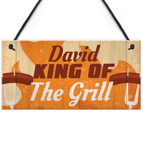 Personalised King Of The Grill Funny Barbecue BBQ Garden Signs