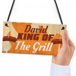 Personalised King Of The Grill Funny Barbecue BBQ Garden Signs