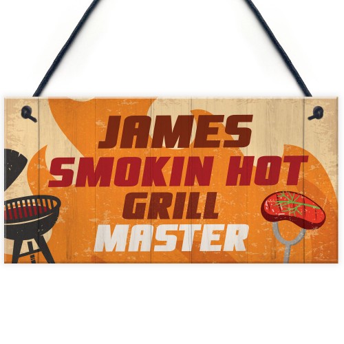 Personalised BBQ Barbecue Hanging Funny Garden Sign Gift For Him