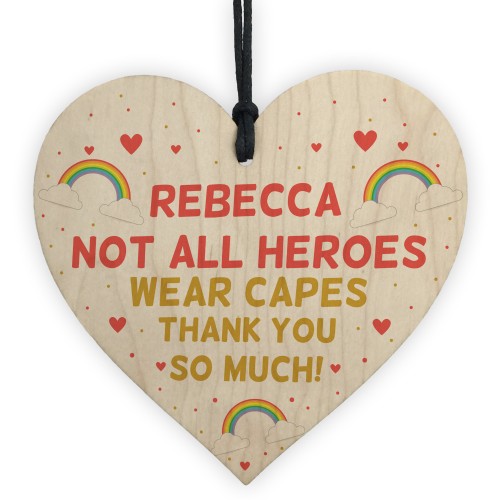 Personalised Thank You Gift For Nurse Doctor Teacher Wooden Hear