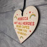 Personalised Thank You Gift For Nurse Doctor Teacher Wooden Hear