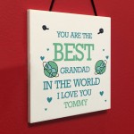 Best Grandad Personalised Plaque Gift For Birthday Fathers Day