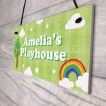 Personalised Playhouse Sign Nursery Gift Bedroom Decor For Child