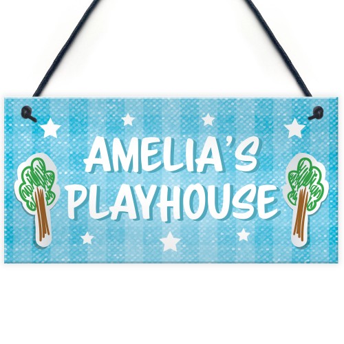 Personalised Playhouse Sign Nursery Bedroom Decor Baby Gifts