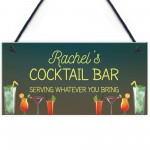 Personalised Cocktail Bar Sign For Home Novelty Alcohol Gifts