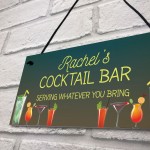 Personalised Cocktail Bar Sign For Home Novelty Alcohol Gifts