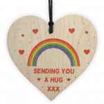 Thoughtful Gift For Friend Hug Token Gift Wooden Heart