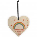 Thoughtful Gift For Friend Hug Token Gift Wooden Heart