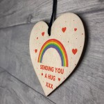 Thoughtful Gift For Friend Hug Token Gift Wooden Heart