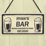 PERSONALISED Any Name Bar Sign Novelty Man Cave Sign Gifts