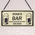 PERSONALISED Any Name Bar Sign Novelty Man Cave Sign Gifts