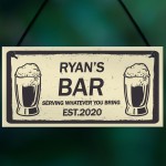 PERSONALISED Any Name Bar Sign Novelty Man Cave Sign Gifts