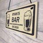 PERSONALISED Any Name Bar Sign Novelty Man Cave Sign Gifts