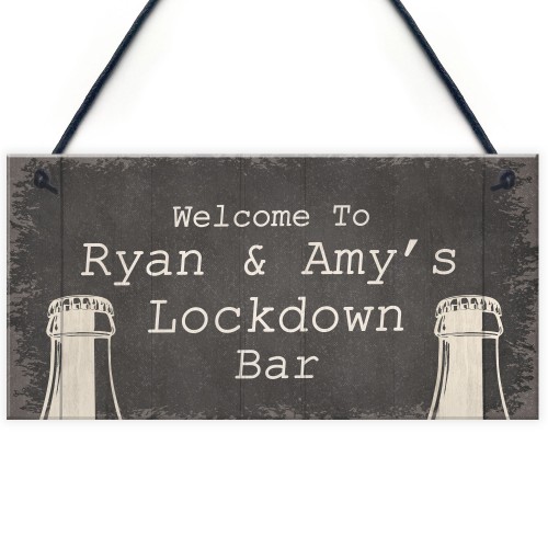 Personalised Quarantine Lockdown Bar Gifts Home Bar Signs Gifts