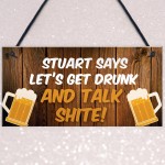 Personalised Bar Sign Funny Alcohol Gift Hanging Garden Sign