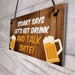 Personalised Bar Sign Funny Alcohol Gift Hanging Garden Sign