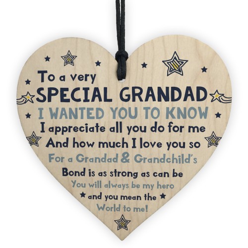 Thank You Gifts For Grandad Wood Heart Grandad Fathers Day