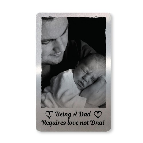 Personalised Step Dad Metal Photo Card Gift For Fathers Day Gift