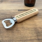 Happy Fathers Day Gift For Grandad Wooden Bottle Opener Gift