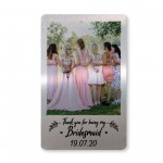 Personalised Wedding Favour Thank You Bridesmaid Gift Metal Card