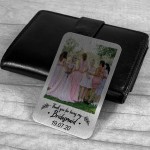 Personalised Wedding Favour Thank You Bridesmaid Gift Metal Card