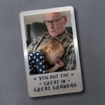 Personalised Great Grandad Gifts Metal Photo Card Birthday Gift