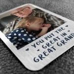 Personalised Great Grandad Gifts Metal Photo Card Birthday Gift