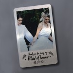 Maid Of Honour Gift Personalised Photo Metal Card Wedding Gift