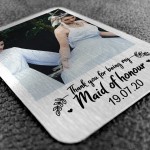 Maid Of Honour Gift Personalised Photo Metal Card Wedding Gift