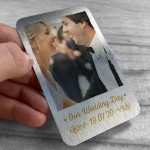 Personalised Wedding Anniversary Gift Metal Photo Card Gifts