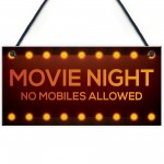 MOVIE NIGHT SIGN Cinema Room Man Cave Plaque Home Decor Keepsake