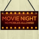 MOVIE NIGHT SIGN Cinema Room Man Cave Plaque Home Decor Keepsake