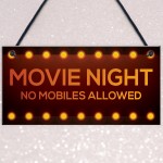 MOVIE NIGHT SIGN Cinema Room Man Cave Plaque Home Decor Keepsake