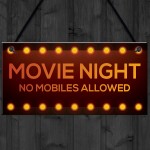 MOVIE NIGHT SIGN Cinema Room Man Cave Plaque Home Decor Keepsake