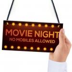 MOVIE NIGHT SIGN Cinema Room Man Cave Plaque Home Decor Keepsake