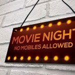 MOVIE NIGHT SIGN Cinema Room Man Cave Plaque Home Decor Keepsake