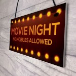 MOVIE NIGHT SIGN Cinema Room Man Cave Plaque Home Decor Keepsake