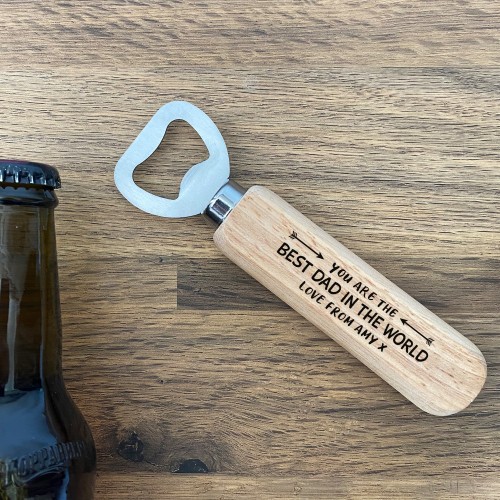 Personalised Dad Gift For Birthday Christmas Wood Bottle Opener