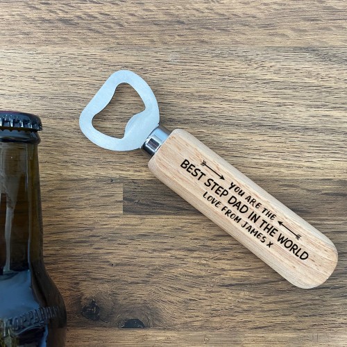 Personalised Step Dad Gift For Birthday Christmas Bottle Opener