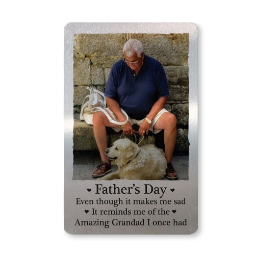 Fathers Day Gift Grandad Memorial Gift Personalised Metal Card