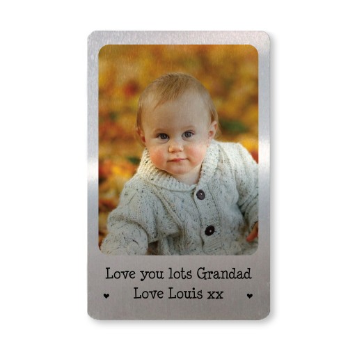 Personalised Birthday Christmas Gift For Grandad Metal Wallet In