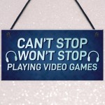 Funny Gaming Sign For Son Brother Dad Hanging Bedroom Sign