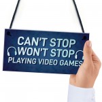 Funny Gaming Sign For Son Brother Dad Hanging Bedroom Sign