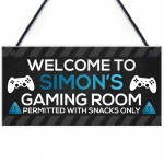 Funny Gaming Room Sign Personalised Boys Bedroom Man Cave