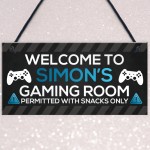 Funny Gaming Room Sign Personalised Boys Bedroom Man Cave