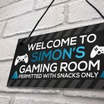 Funny Gaming Room Sign Personalised Boys Bedroom Man Cave